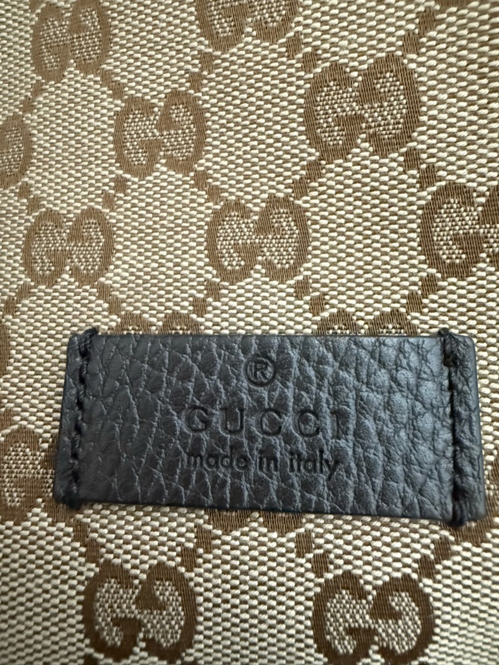 Gucci Brown GG Supreme Drawstring Backpack - Picture 7 of 7